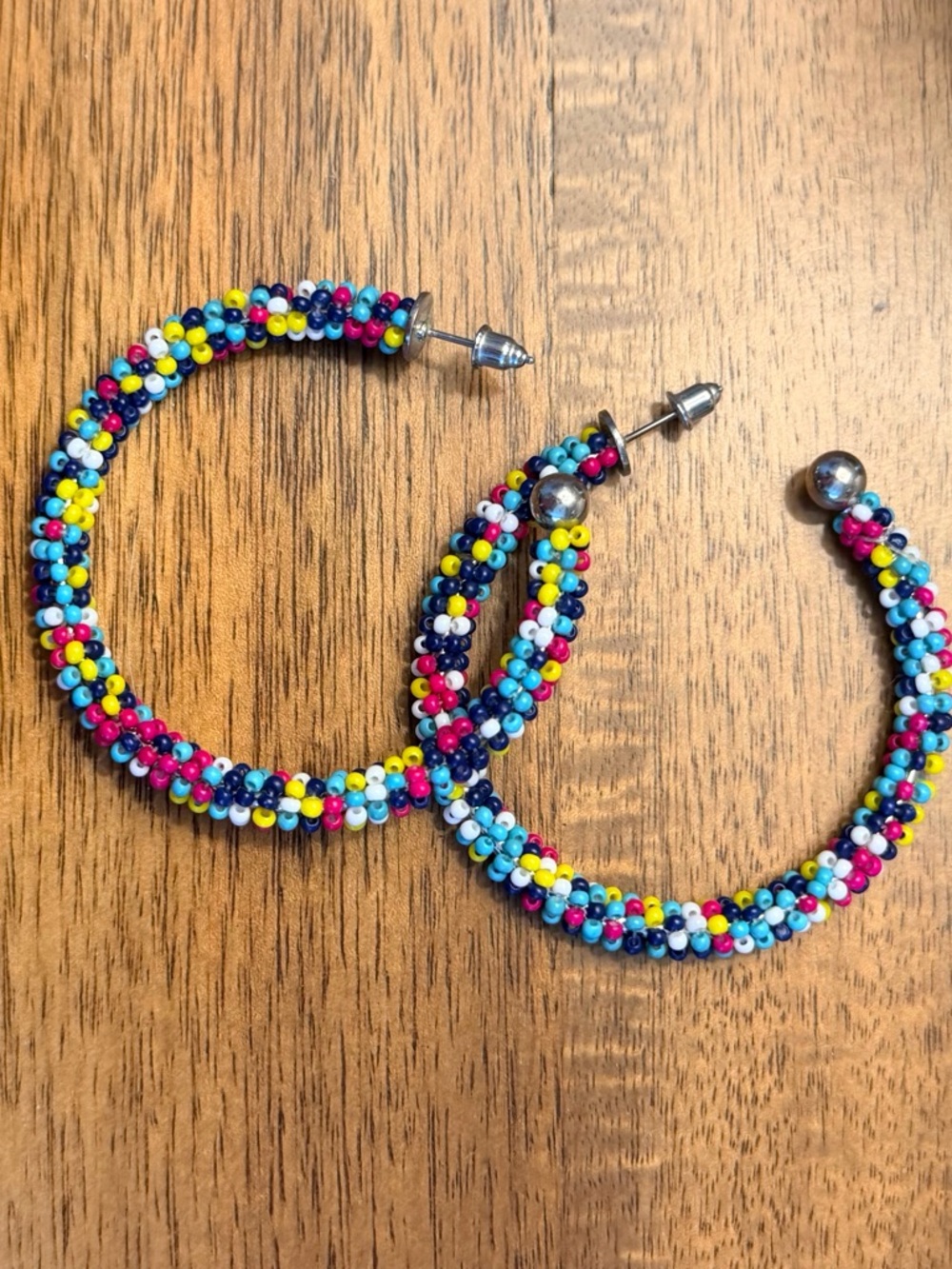 Colorful Seed Bead Hoop Earrings